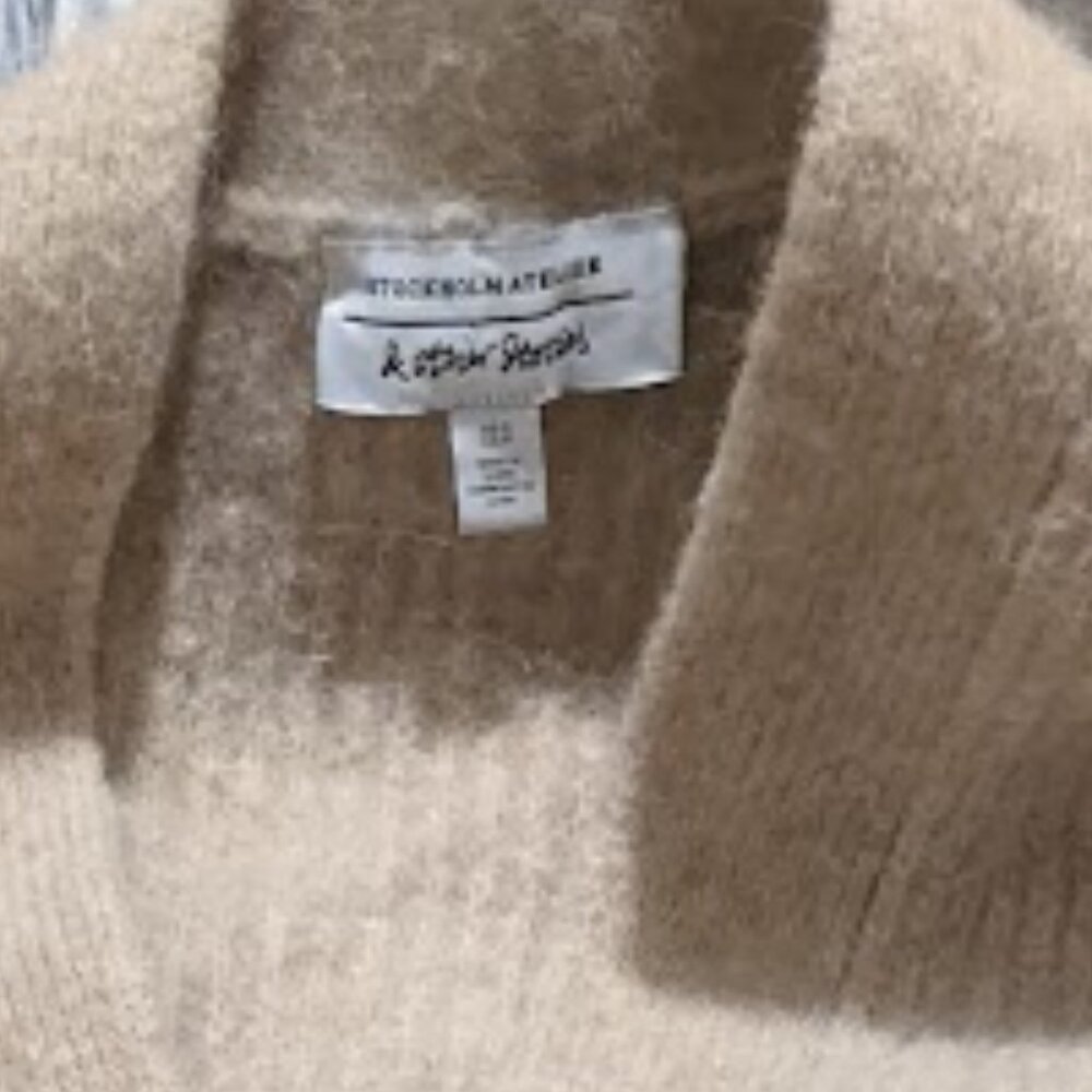 & other stories - Oversized Alpaca Blend Cardigan | Size Small | Beige Champagne - Picture 3 of 12